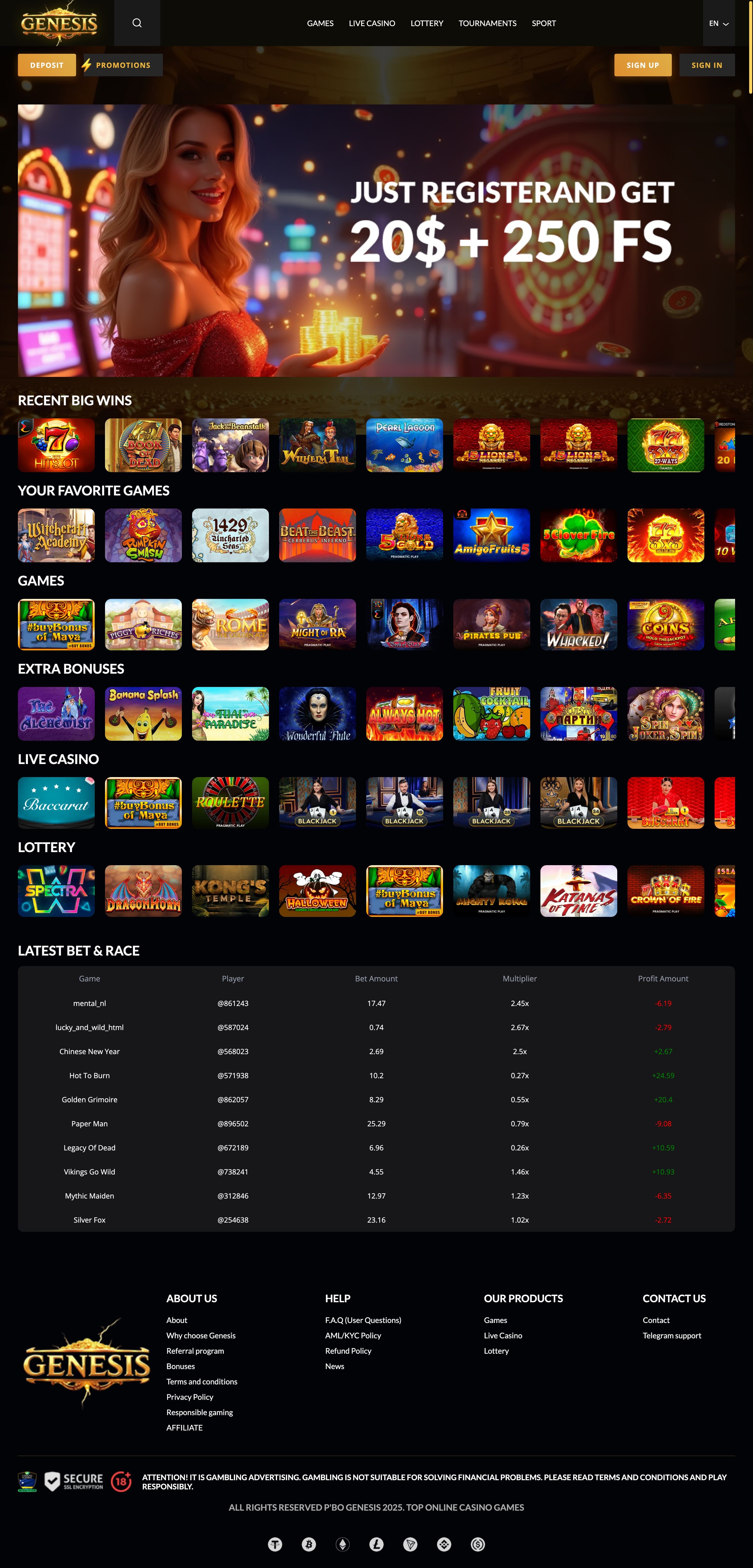 Genesis Game — iGaming project preview